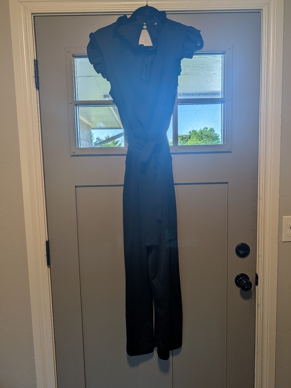 Black Flutter Sleeve Jumpsuit